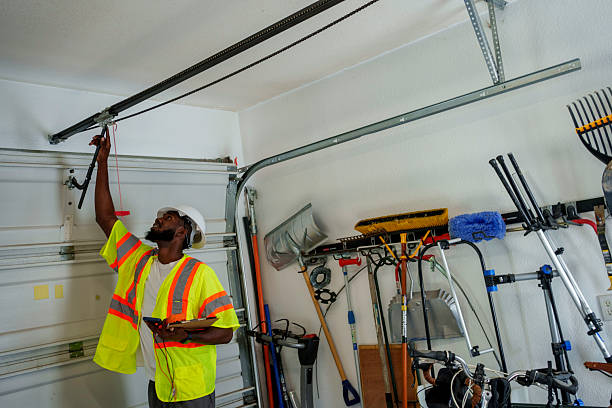 Professional Garage Door Panel Replacement technician working in Hamilton County County, TX